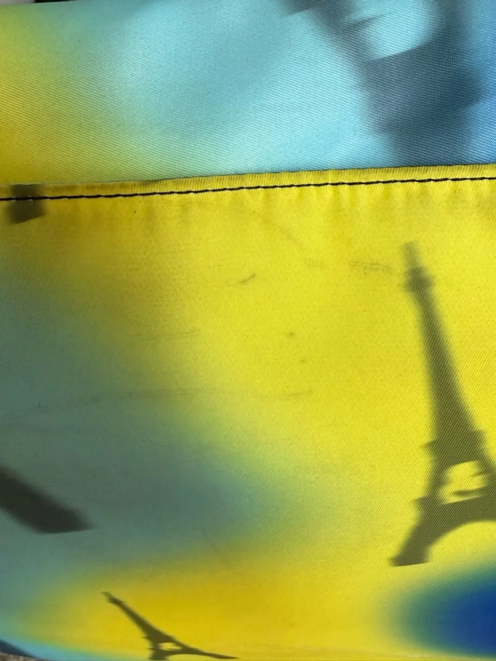 Karl Lagerfeld Paris Cara nylon Blue & Yellow Gradient‎ Eiffel Crossbody Bag